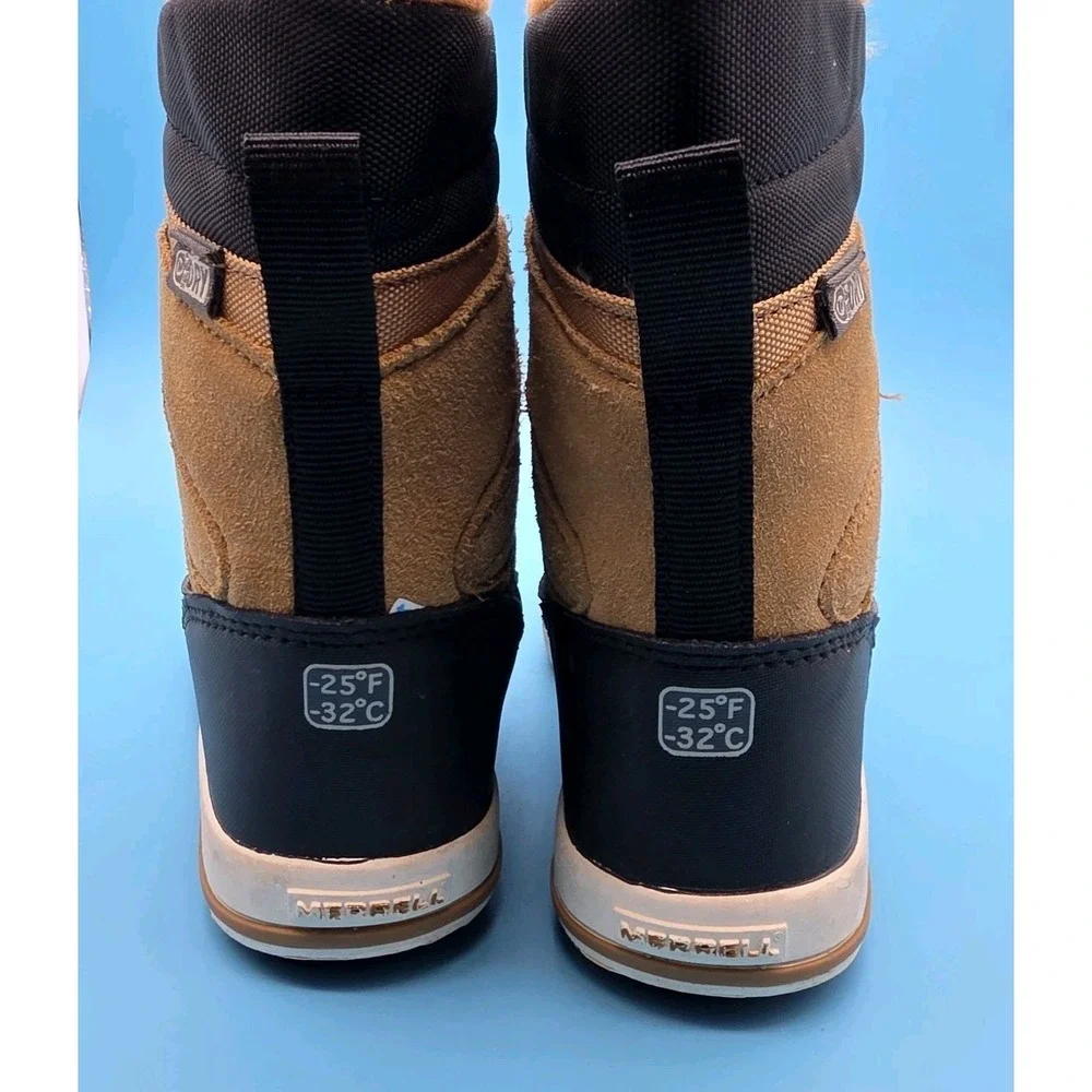 Merrell Kids' Snow Bank 2.0 Waterproof Boots in Black and Tan Size 12M
